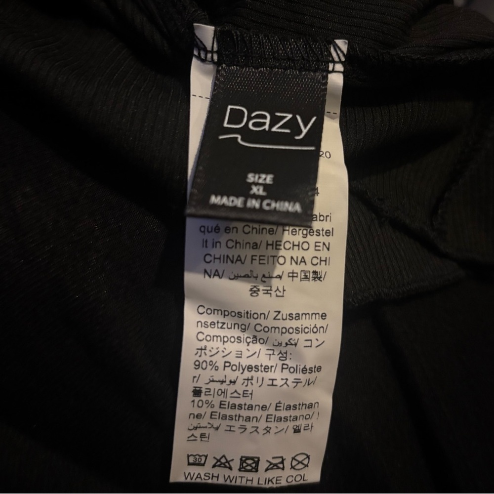 DAZY Black Ribbed Long Sleeve Top - Picture 3 of 8